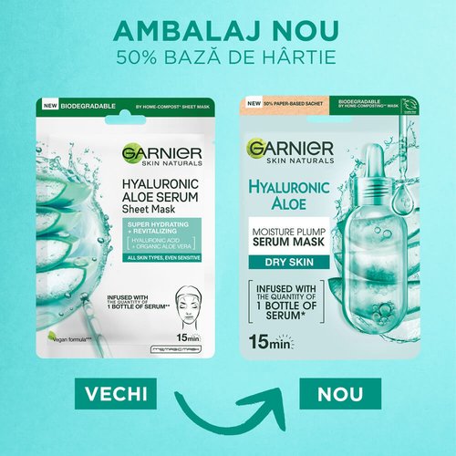 Skin Naturals Masca servetel cu aloe vera si acid hialuronic