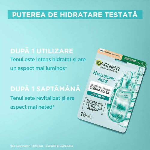 Skin Naturals Masca servetel cu aloe vera si acid hialuronic