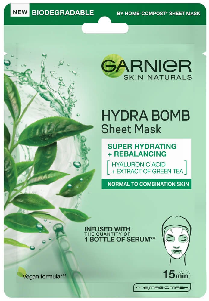 Garnier Skin Naturals Masca Servetel Moisture cu ceai verde pentru reimprospatare